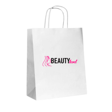 Пакет бумажный ручками, с печатью "Beauty level" 
