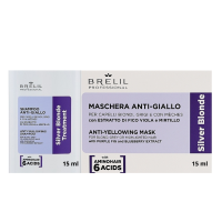 BRELIL PROFESSIONAL Silver Blonde Treatment Anti-Yellowing  Шампунь + Маска для нейтрализации желтизны (15+15 мл) 