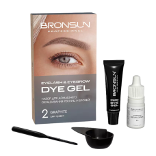 BRONSUN Eyelash And Eyebrow Dye Home Kit Набор для домашнего окрашивания бровей и ресниц, №2 Графит 