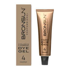 BRONSUN Eyelash and Eyebrow DYE Гель-краска для ресниц и бровей, №4 Каштан (15 мл) 