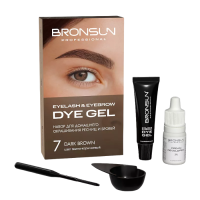 BRONSUN Eyelash And Eyebrow Dye Home Kit Набор для домашнего окрашивания бровей и ресниц, №7 Темно-коричневый 