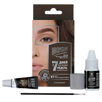 BRONSUN Eyelash And Eyebrow Dye Home Kit Набор для домашнего окрашивания бровей и ресниц, №7 Темно-коричневый 