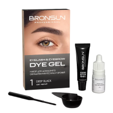 BRONSUN Eyelash And Eyebrow Dye Home Kit Набор для домашнего окрашивания бровей и ресниц, №1 Черный 