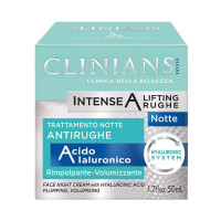 CLINIANS Ночной крем д/лица против морщин INTENSE A LIFTING подтягивающий и разглаживающий с гиалуроновой кислотой (50 мл)