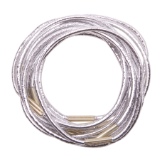 DEWAL PRO Резинки для волос серебристые, midi (10 шт/уп) RE041