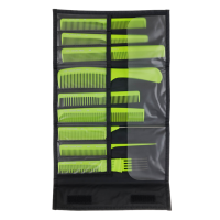 DEWAL PRO Набор расчесок в чехле CO-9-Light Green
