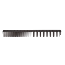 DEWAL CARBON black Расческа комбинированная, черная 23см