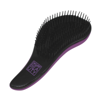 DEWAL BEAUTY Массажная щетка для легкого расчесывания волос, мини с ручкой, фиолетово-черный