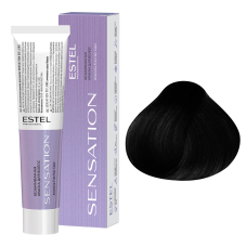 ESTEL SENSATION DE LUXE Безаммиачная краска для волос 1/0, чёрный классический (60 мл)