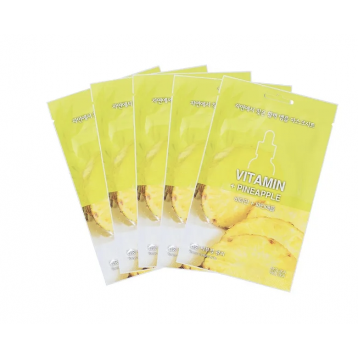 Ampoule Essence Mask Sheet Vitamin + Pineapple тканевая маска для лица, 18 мл, Holika Holika