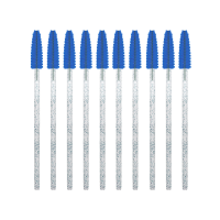 INNOVATOR COSMETICS Щеточки для ресниц и бровей одноразовые голубые с глиттером (10 шт)