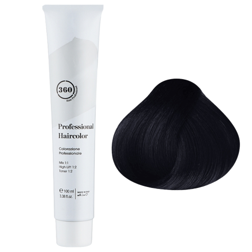 Kaaral 360 Permanent Haircolor Перманентный краситель для волос, тон 1.10 (100 мл) 