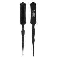 KAPOUS Расческа узкая - трехуровневая щетина, черного цвета