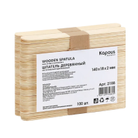KAPOUS Шпатель деревянный, 140х18х2 мм (100 шт/уп)