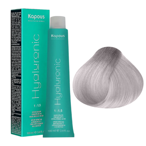 KAPOUS Hyaluronic Крем-краска, 10.012 Платиновый блондин прозрачный табачный (100 мл)