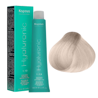 KAPOUS Hyaluronic Крем-краска, 10.02 Платиновый блондин прозрачный фиолетовый (100 мл)