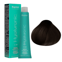 KAPOUS Hyaluronic Крем-краска, 4.00 Коричневый интенсивный (100 мл)