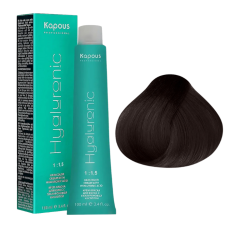 KAPOUS Hyaluronic Крем-краска, 4.07 Коричневый натуральный холодный (100 мл)