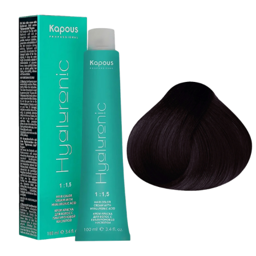 KAPOUS Hyaluronic Крем-краска, 5.18 Светлый коричневый лакричный (100 мл)
