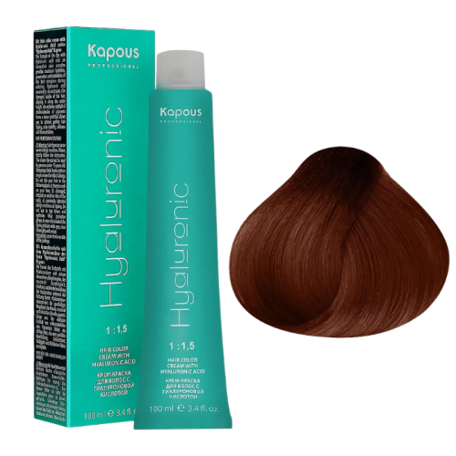 KAPOUS Hyaluronic Крем-краска, 6.4 Темный блондин медный (100 мл)
