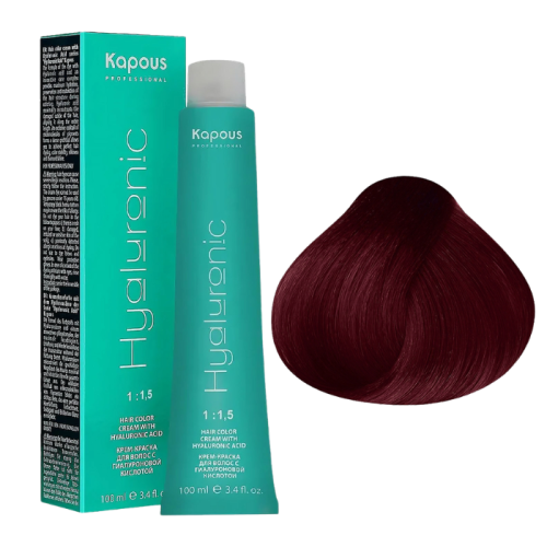 KAPOUS Hyaluronic Крем-краска, 6.66 Темный блондин красный интенсивный (100 мл)