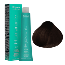KAPOUS Hyaluronic Крем-краска, 6.81 Темный блондин капучино пепельный (100 мл)