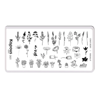 KAPOUS «Crazy story» Botanics 4, пластина для стемпинга