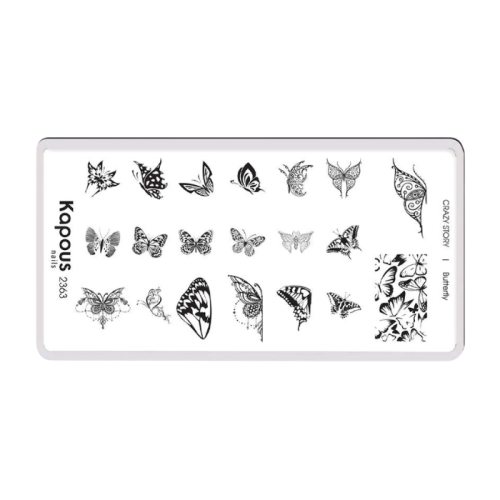 KAPOUS «Crazy story» Butterfly, пластина для стемпинга