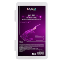 KAPOUS Гелевые типсы "Квадрат" для наращивания ногтей (240 шт/уп., 12 размеров)