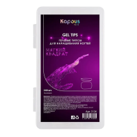 KAPOUS Гелевые типсы "Мягкий квадрат" для наращивания ногтей (240 шт/уп., 12 размеров)