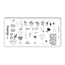 KAPOUS «Crazy story» Love 2, пластина для стемпинга