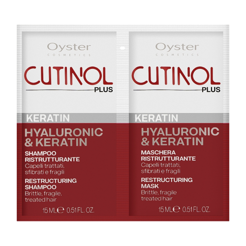 Oyster Cosmetics Cutinol Plus Keratin Набор пробников для волос Шампунь + Маска (15мл + 15мл) 