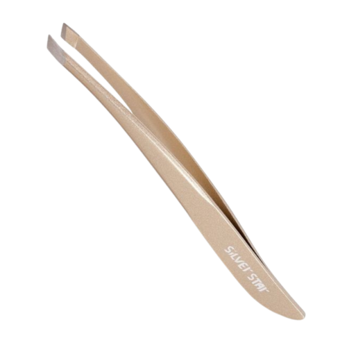 SILVER STAR Пинцет косой, матовое золото АТ-9962 GOLD matt