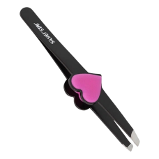 Silver Star Пинцет косой черный с силиконовой вставкой АТ-9106 Classic 