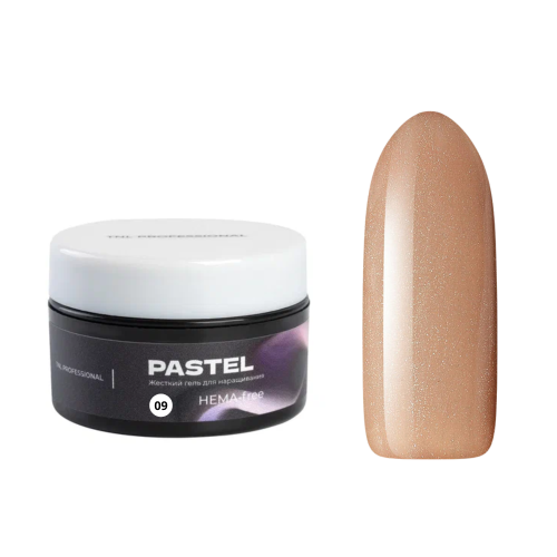 TNL Professional "Pastel" Гель для наращивания, жесткий, №9 - бархатное какао, с шиммером (18 мл)
