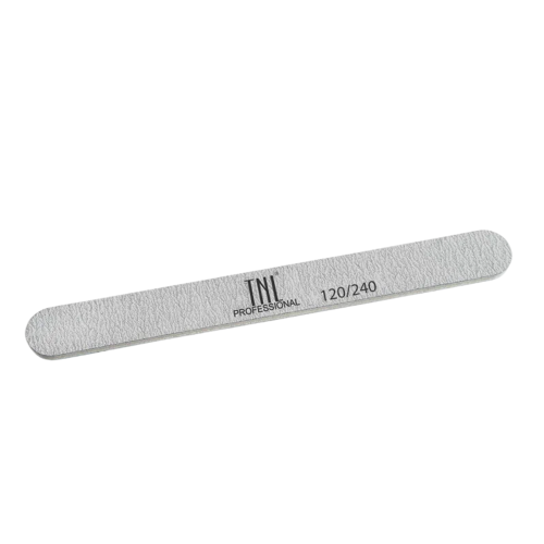 TNL Professional Пилка для ногтей узкая 120/240 (серая)