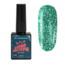 TNL Professional Гель-лак «Слово Мастера» с глиттером №04 – зеленоглазое такси (10 мл)