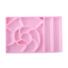 TNL Professional Палитра для разведения цветных гелей, красок с ячейками (широкая) - розовая