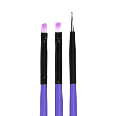 TNL Professional Набор кистей, фиолетовые (3 шт)