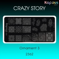 2362 Ornament 3, пластина для стемпинга «Crazy story» Kapous