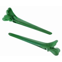 Зажим для волос DEWAL зеленый , металл, 5,5 см 12 шт/уп CL2415 green