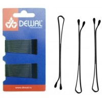 Невидимки DEWAL черные,прямые 40 мм, 60 шт/уп, на блистере SLN40P-1/60