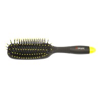 Щетка массажная DEWAL "BANANA black" прямоугольная узкая , пластиковый штифт , 7 рядов BNN81